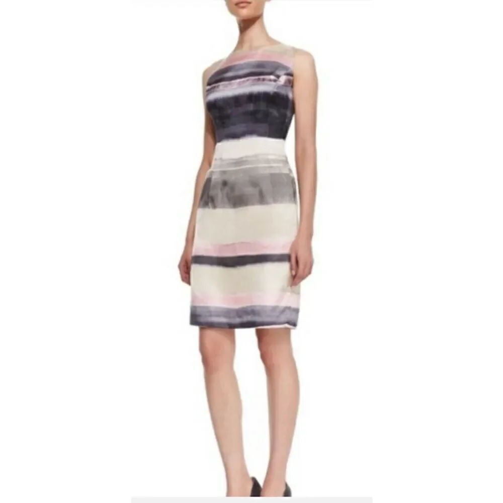 Lafayette 148 New York Silk Multi Stripe Dress Sz. 2